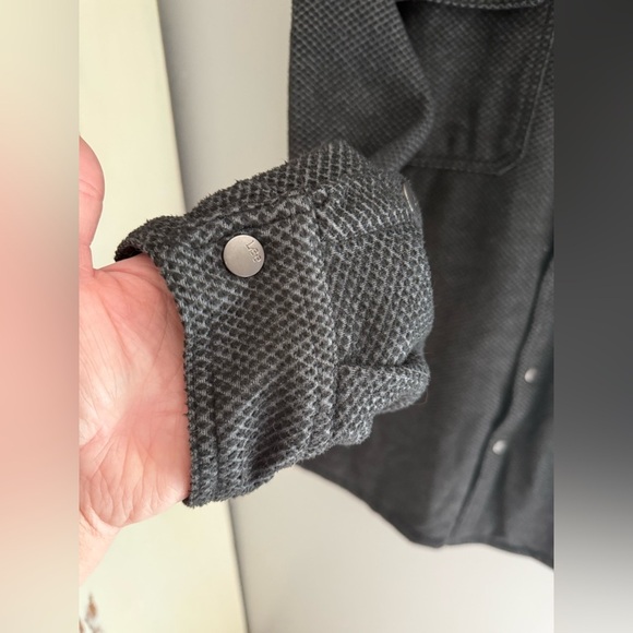 Lee Snap Button Up Shacket Jacket Men’s SZ XL Grey Flannel Fleece Lined Pockets - Picture 3 of 8